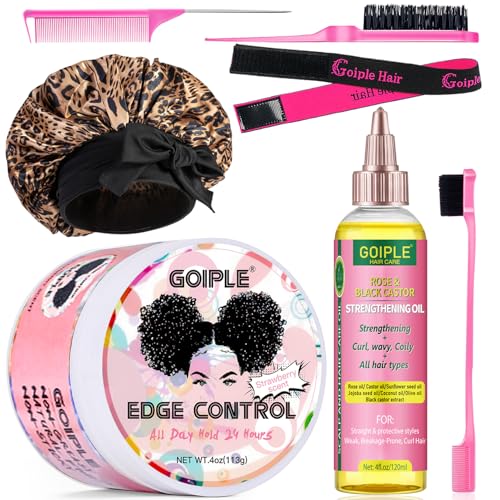 Goiple Edge Control Wax & Castor Oil Styling Kit with Braid Bonnet