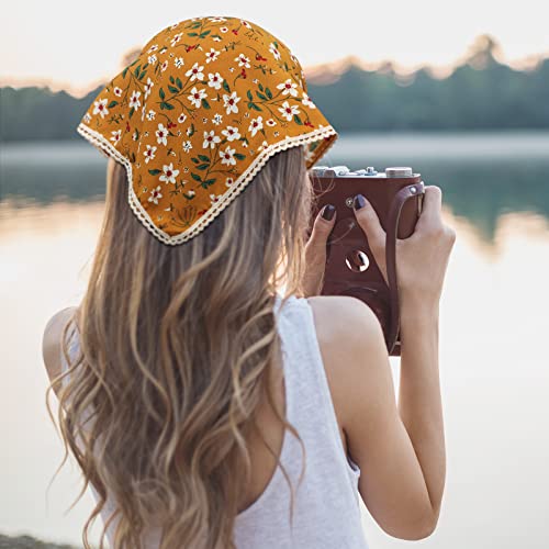 Dingion 6 Pcs Floral Hair Bandanas for Women - Stylish Head Kerchiefs