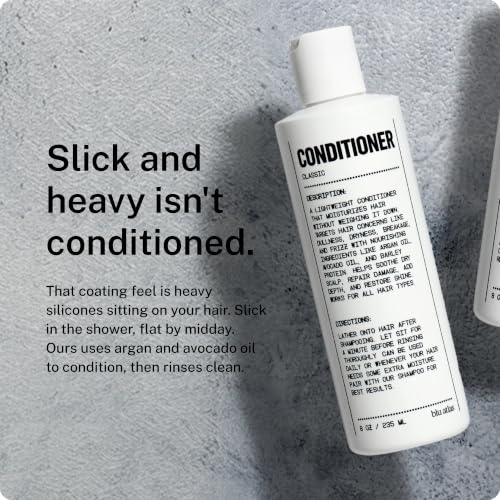 Blu Atlas Natural Conditioner for Men, 8 oz - Sulfate-Free, Argan & Avocado Oil, Classic Scent, Pack of 1