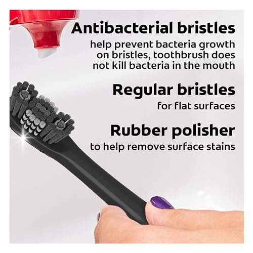 Colgate 360 Battery Powered Toothbrush Replacement Heads, 2 Pack - Soft Charcoal Bristles