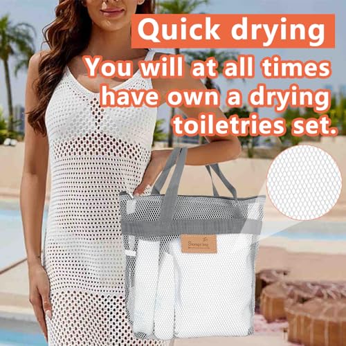 Rotema Portable Shower Bag Grey 3 - Dorm & Household Toiletry Organizer