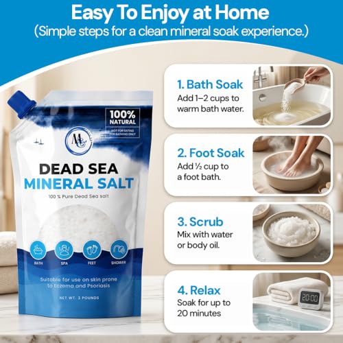 Pure Dead Sea Bath Salt 3 lb - Unscented Foot & Bath Soak