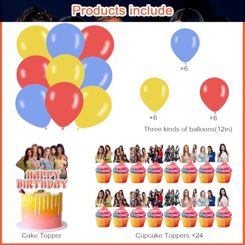 Katseye Kpop Birthday Backdrop Banner & Cake Toppers Set