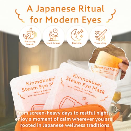 HIBINO Self-Heating Steam Eye Mask - Kinmokusei Aroma (22 Pack)