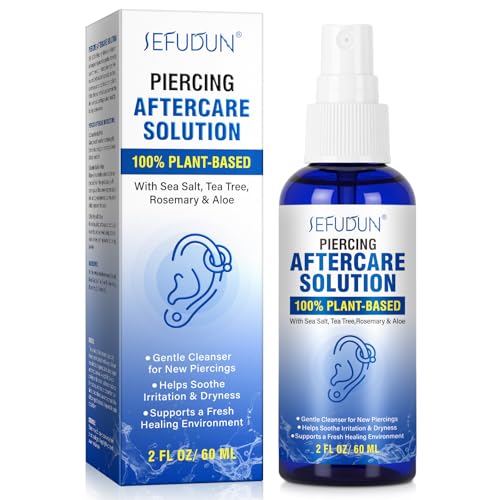 Piercing Aftercare Spray - Saline Solution for Ear, Nose & Body Piercings - 2 Fl Oz