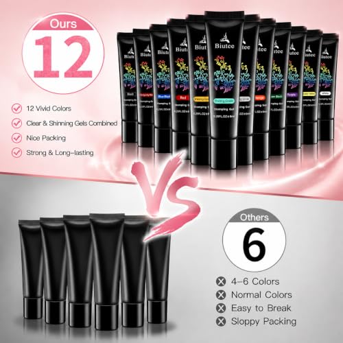 SEISSO Nail Stamping Polish Set - 12 Color Gel Kit (0.27 Fl Oz)