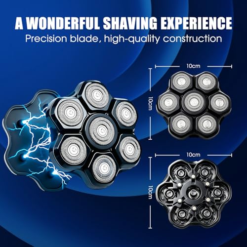 Black 1 Pack Magnetic 7D Shaver Head Replacement for Freebird & SHPVVER Men’s Bald Head Shavers