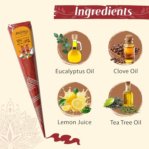 Cherry Red Temporary Tattoo Cone Kit - Vibrant Skin Art Paste for Festivals & Parties