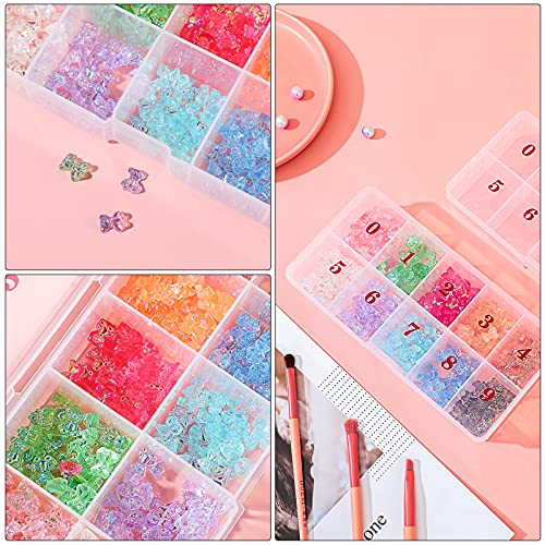 6-Piece Nail Tip Storage Organizer Box with 10 Numbered Slots