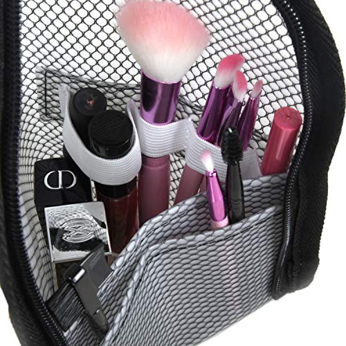 patu 2-Pack Black Transparent Waterproof Travel Toiletry Bags with Standing Triangle Base