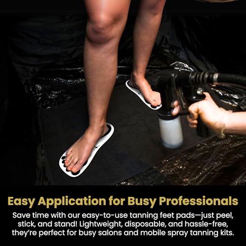 Disposable Black Spray Tan Stick-On Feet - 25 Pairs for Tanning