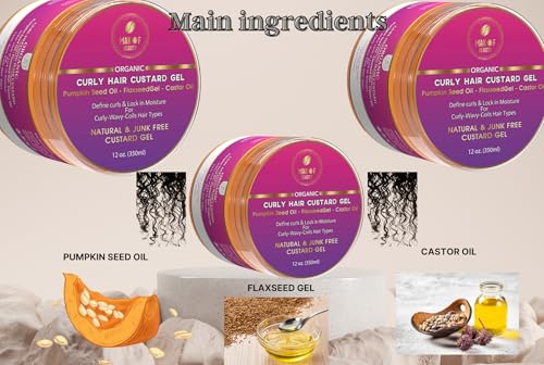 MAKOF BEAUTY Curl Defining Custard Gel - 12 fl oz for Frizz Control