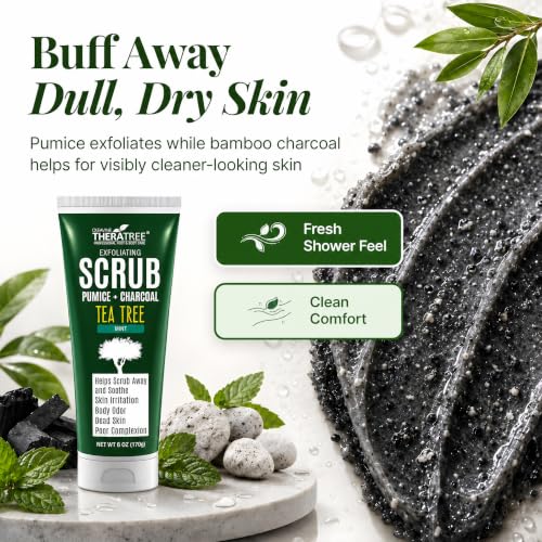 TheraTree Tea Tree Oil Exfoliating Charcoal Scrub - 6 oz