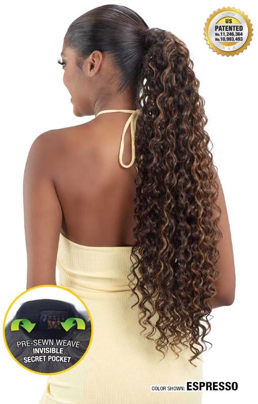 Shake-N-Go Organique Ponytail with Spanish Curl 26 inches - Dark Brown 2, 1 Pack
