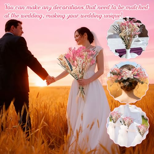 32 PCS Dried Flower Bouquet Set with Pampas, Lavender & Eucalyptus