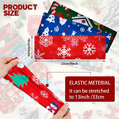 Jutom 12 Pcs Christmas Twisted Turban Headbands, Festive Elastic Hair Wraps