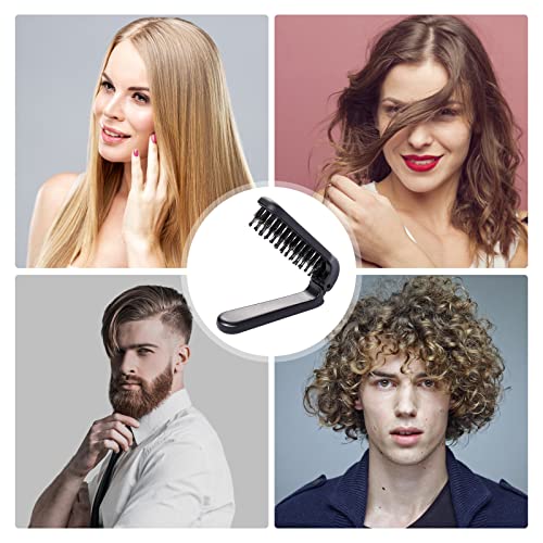 Travel Foldable Hair Brush with Boar & Nylon Bristles - Compact Portable Styling Tool