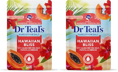 Dr Teal's Hawaiian Bliss Epsom Salt Magnesium Soak - 3lbs (Pack of 2)