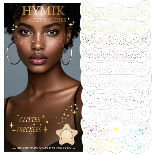 Holographic Freckles Face Tattoos - Waterproof Glitter Patches Set