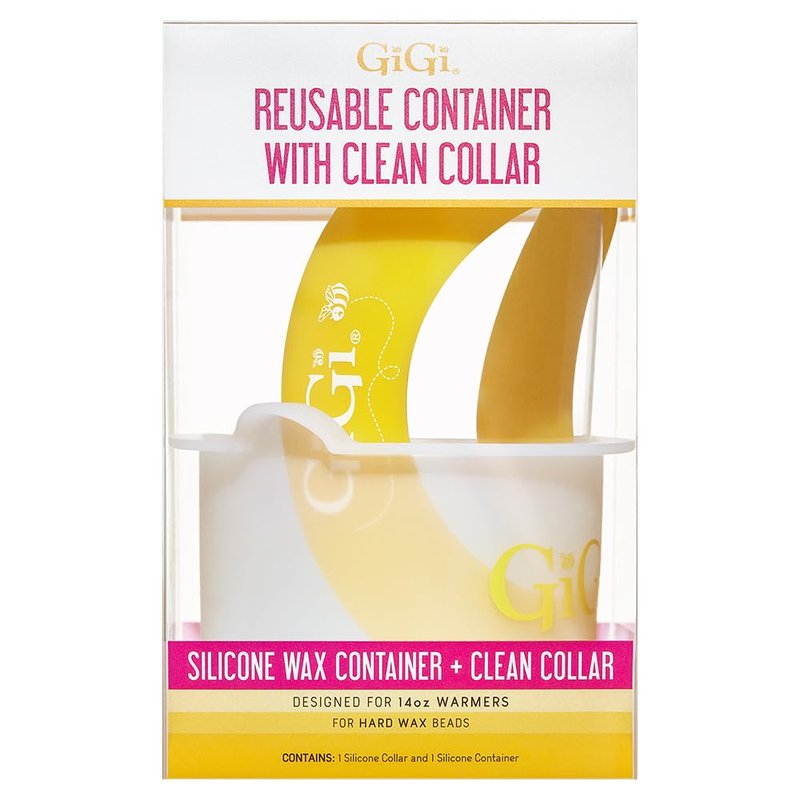 GiGi Reusable Container with Clean Collar – Silicone Wax Pot Liner for 14 oz Wax Warmer, Waxing Accessories Kit
