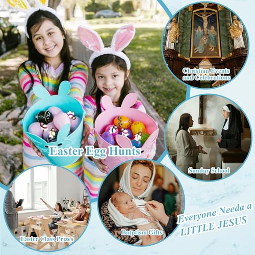 100 Mini Rubber Jesus Figures - Perfect Easter Party Favors