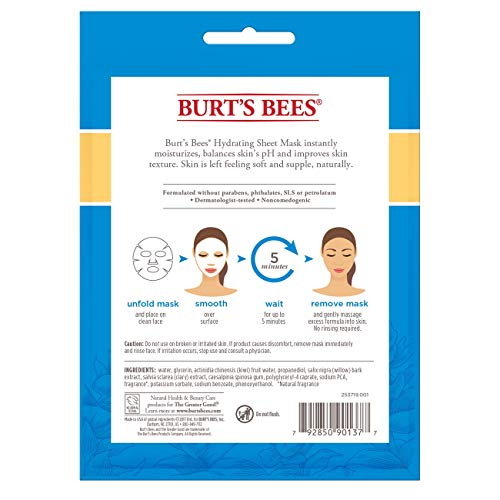 Burt's Bees Hydrating Face Mask with Clary Sage, 6 Count