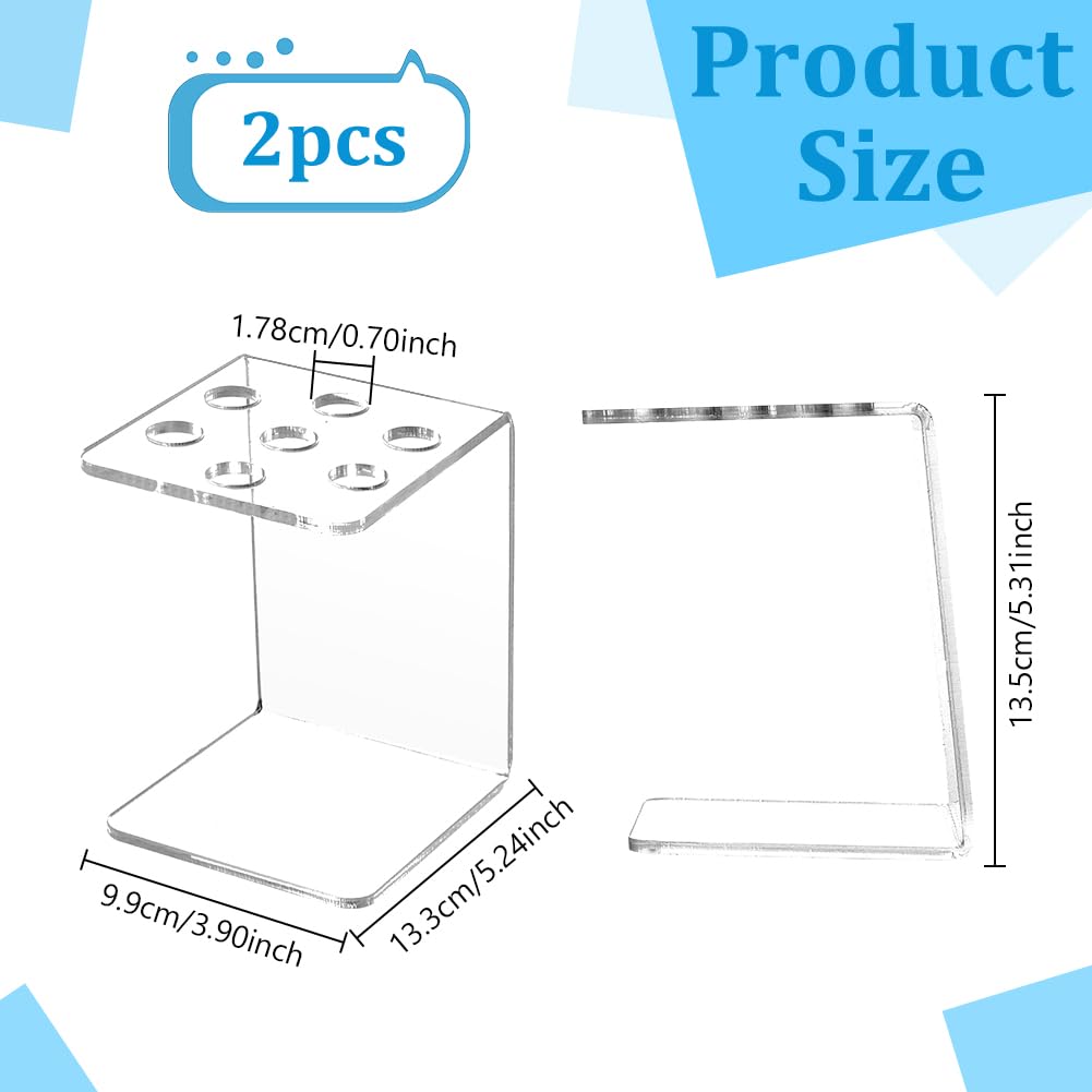 AHANDMAKER 2 Pack Scissor Holder Rack, Acrylic Desktop Organizer Stand for Salon Sewing Barber Shears Organizer Hair Pet Grooming Tools Storage Decoration, Transparent