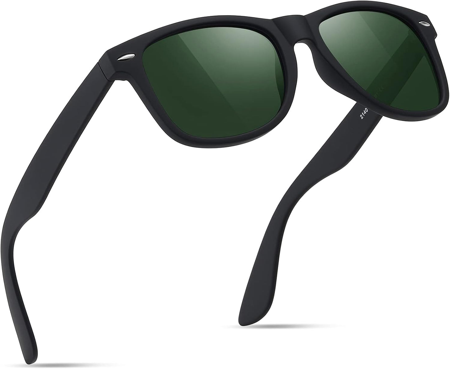 Polarized Sunglasses for Men & Women - Black Retro UV Protection for Driving & Fishing