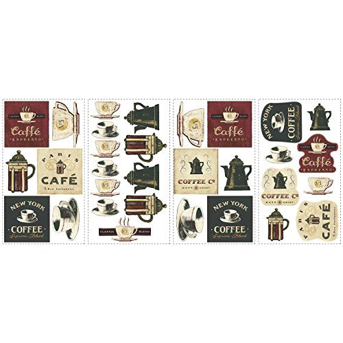 RoomMates Coffee House Peel and Stick Wall Decals - 31 Pieces