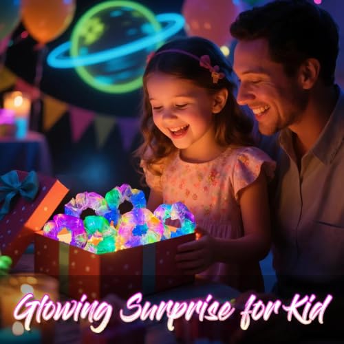 MiraWish LED Mermaid Pearl Light Up Scrunchies - 20 Pack Glow Accessories