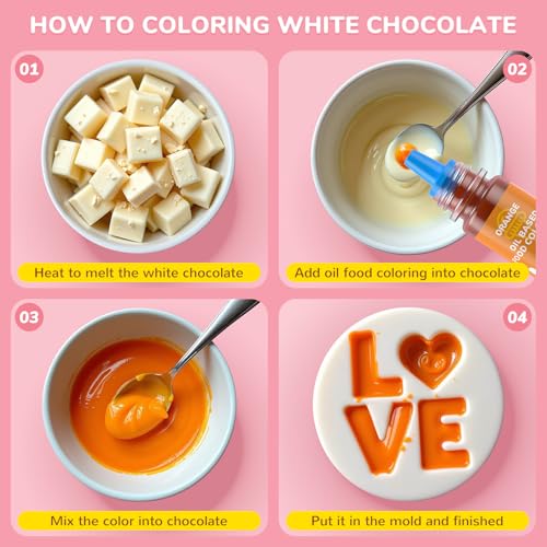 Oil-Based Food Coloring Set for Chocolate - 16 Vibrant Colors