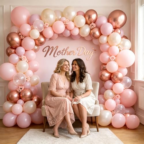 Rose Gold and Blush Pink Balloon Set for Parties - 50 Pack