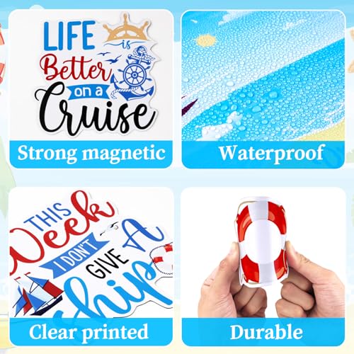 Cruise Door Magnets Set - 12 Pcs Magnetic Dry Erase Boards & Stickers