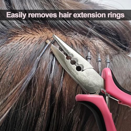 Quacc Hair Extension Pliers - 3-Hole Nano & Micro Ring Tool for Hair Extensions