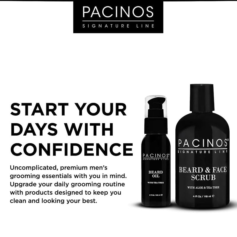 Pacinos Beard Oil for Men - 2oz Moisturizing & Softening Beard Conditioner with Tea Tree