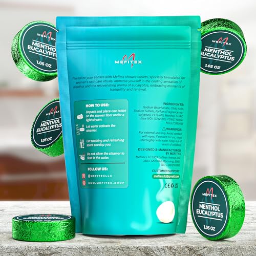 Mefitex 15 Count Shower Steamers for Men with Eucalyptus - Koala Zip Pouch, Strong Long-Lasting Scent