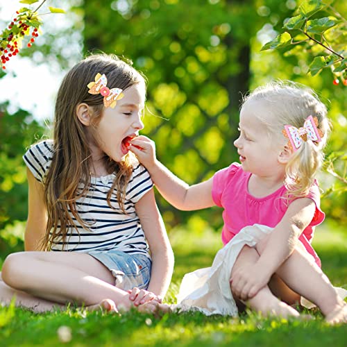 Whaline 4-Pack Glitter Dessert Bow Hair Clips for Girls