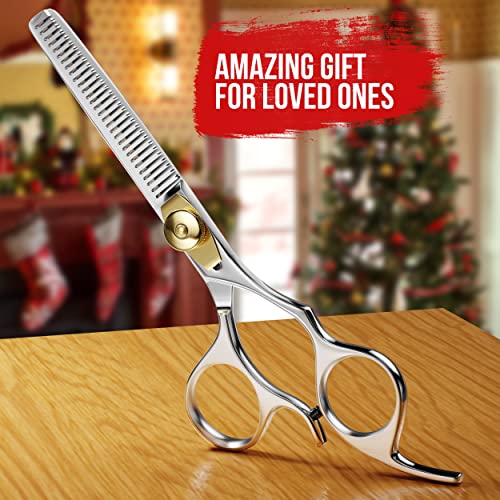 Suvorna 6.5” Polished Steel Thinning Shears for Hair Cutting