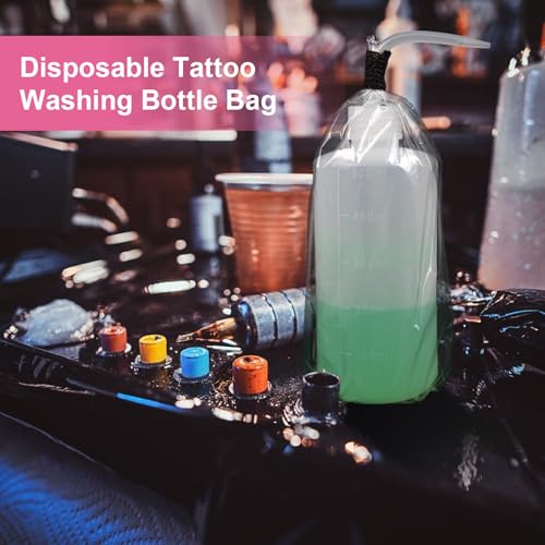 PEPAX Pink Tattoo Bottle Bags 250pcs - Disposable Squeeze Bottle Covers
