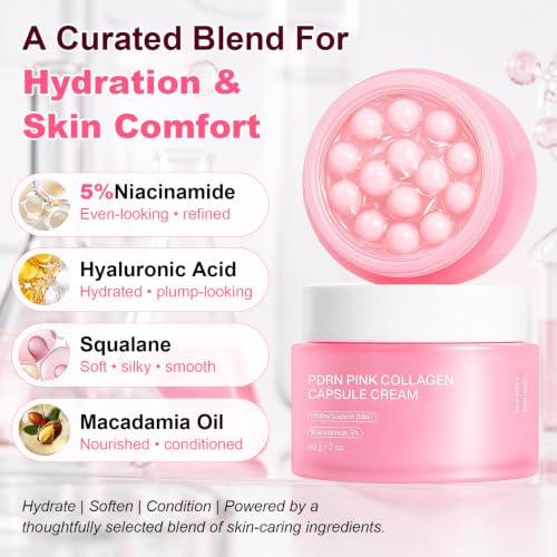 Jorceray PDRN Pink Collagen Capsule Cream with Salmon DNA & Niacinamide 2oz – Barrier Repair Moisturizer
