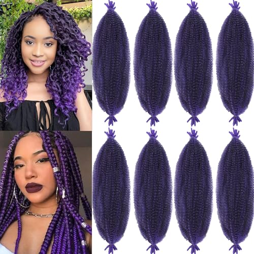 Kossys 16 Inch Afro Twist Braiding Hair - Pre-Separated 8 Pack (Tpurple)