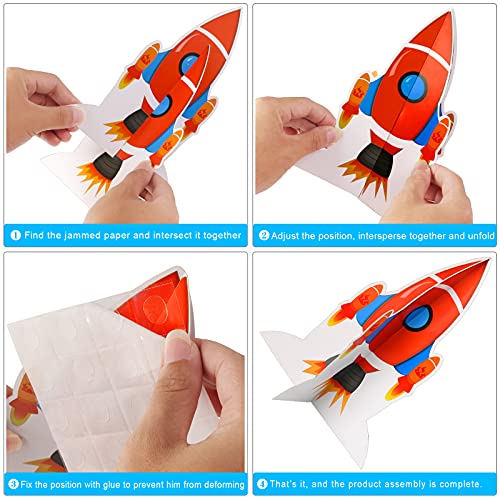 Yewong 6-Piece Outer Space Rocket Centerpieces for Parties