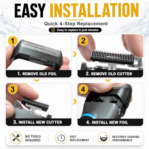 Ketofa 2 Pack Replacement Foil and Cutter for Bra-un Series 1 & Cruzer Models