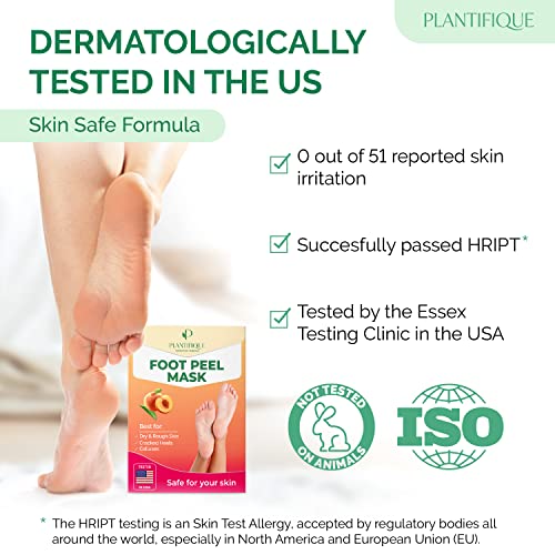 Plantifique Peach Foot Peeling Mask - Exfoliating for Soft Feet