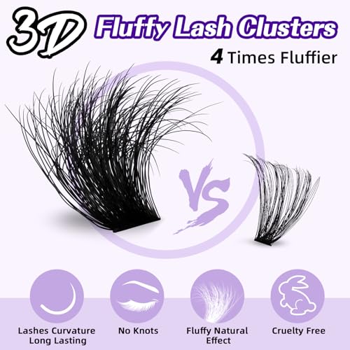 Dramatic 3D Fluffy Lash Clusters Kit - 10-18MM Volume Lashes