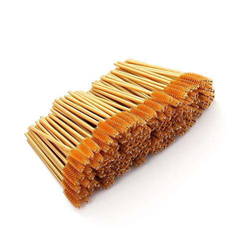 200 Pcs Disposable Eyelash Mascara Brushes with Bamboo Handle