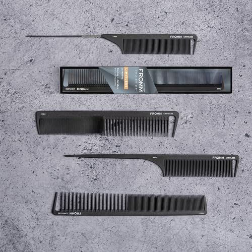 Fromm F3015 Limitless 9-Inch Pin Tail Comb - Heat Resistant & Durable (2 Pack)