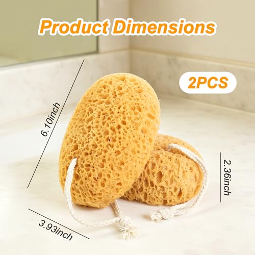 2-Pack Large Natural Bath Sponges for Gentle Exfoliation