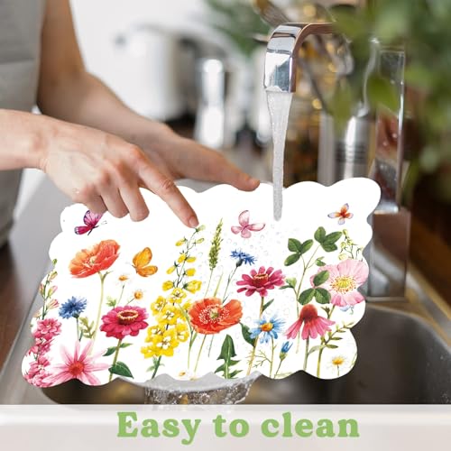 Summer Floral Placemats Set of 6 - Waterproof & Easy Clean