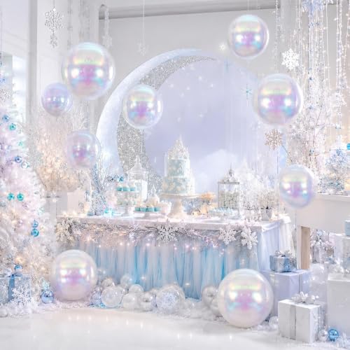 15 Pcs Iridescent Foil Balloons Set for Mermaid Parties